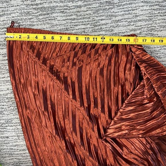 NWT ❤️GUAPA ❤️GORGEOUS❤️ANTHROPOLOGY ❤️One-Shoulder Midi Dress 14P Copper - Picture 10 of 14